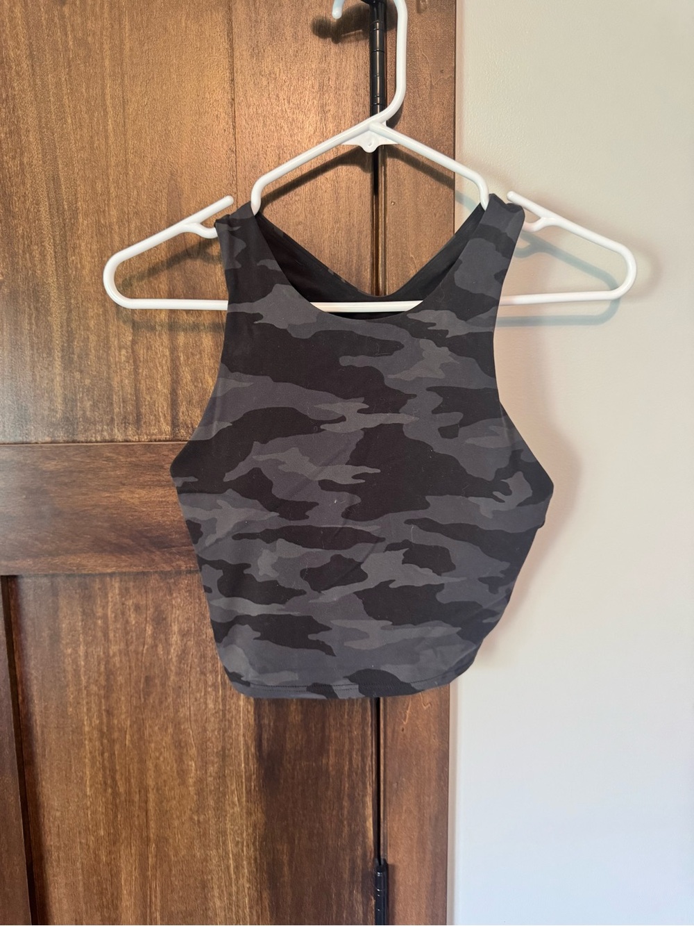 Athleta Gray Camo Conscious Crop
